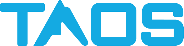Blue TAOS logo design